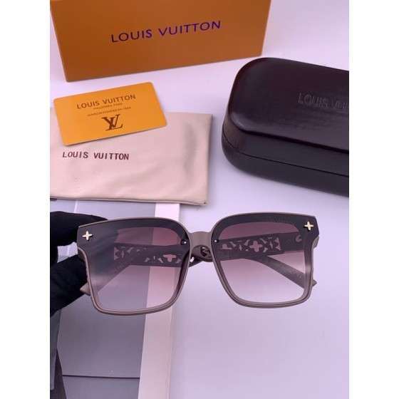 LV Nude Square Sunglasses with Monogram Cutout